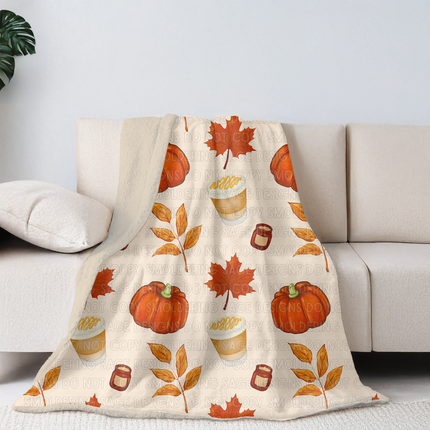 Pumpkin Spiced Sherpa Blanket, Fall Colors, Lattes & Literature Event Exclusive