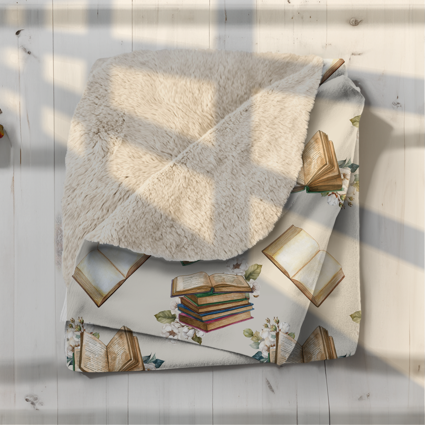 Magnolia Magic Sherpa Blanket, Neutrals, Books by Candlelight Event Exclusive